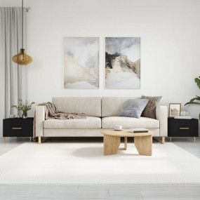 Coffee Table Set of 2 Black Engineered wood Medium Coff...