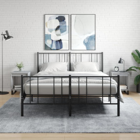 Bedside Cabinet Set of 2 Grey Sonoma Engineered Wood, M...