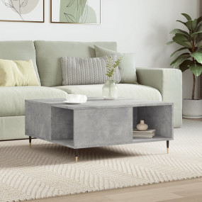 Coffee Table Concrete Grey Engineered Wood, Metal 31.5x...