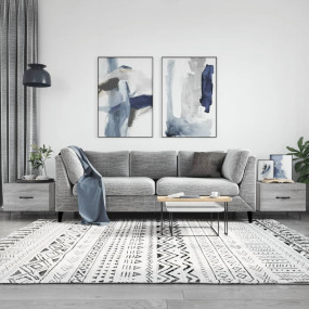 Coffee Table Set of 2 Gray Sonoma Engineered wood, Iron...
