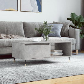 Coffee Table Concrete Grey Engineered Wood, Metal Mediu...