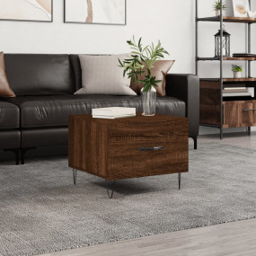 Coffee Table Brown Oak Engineered Wood Small Coffee Tab...