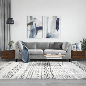 Coffee Table Set of 2 Brown oak Engineered wood, iron S...