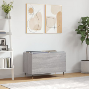 Record Cabinet Grey Sonoma Engineered wood, iron Medium