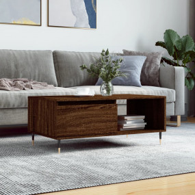 Coffee Table Brown Oak Engineered wood, Metal Medium Co...