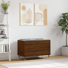 Record Cabinet Brown Oak Engineered wood, iron Medium