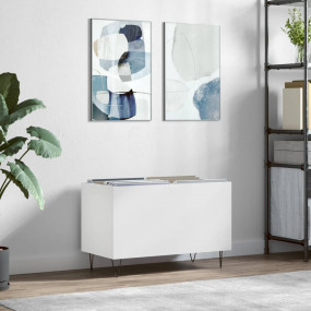 Record Cabinet White Engineered wood, iron Medium Recor...