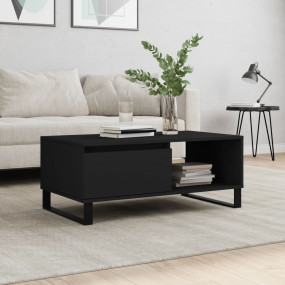 Coffee Table Black Engineered wood Medium Storage Coffe...