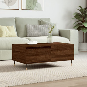Coffee Table Brown Oak Engineered wood, Metal Medium Co...