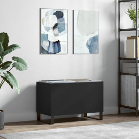 Record Cabinet Black Engineered wood, iron Medium Cabin...