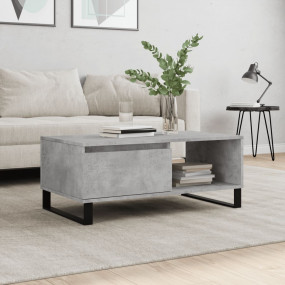 Coffee Table Concrete Gray Engineered Wood Medium Coffe...