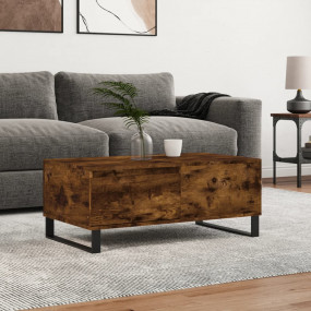 Coffee Table Smoked Oak Engineered Wood, Metal Medium