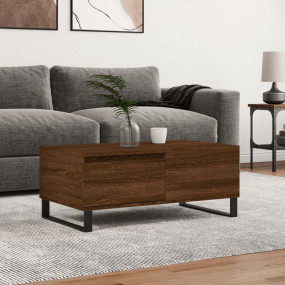 Coffee Table Brown Oak Engineered Wood, Metal Medium Co...