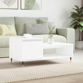 Coffee Table White Engineered wood, metal Medium Coffee...