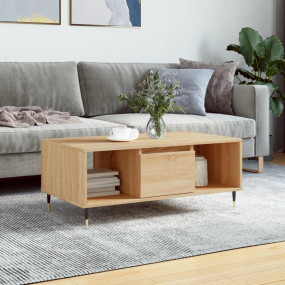 Coffee Table Sonoma Oak Engineered Wood, Metal Medium