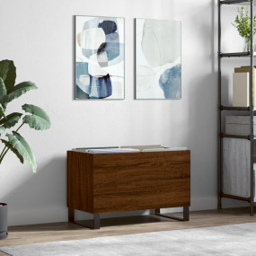 Record Cabinet Brown oak Engineered wood, iron Small