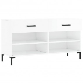 Shoe Bench High gloss white Engineered wood, iron 40.2 ...