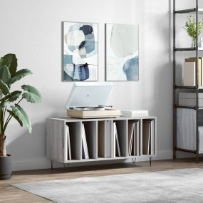 Record Cabinet Grey Sonoma Engineered wood, Iron