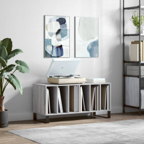 Record Cabinet Grey Sonoma Engineered wood, Iron