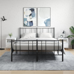 Bedside Cabinet Set of 2 White Engineered wood Medium