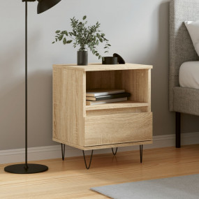Nightstand Sonoma oak Engineered wood, metal Compact Ni...