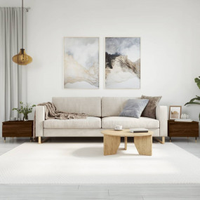 Coffee Table Set of 2 Brown oak Engineered wood, metal ...