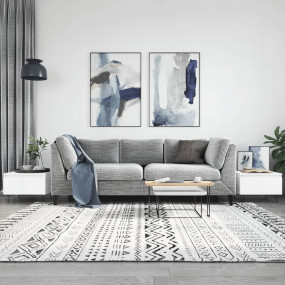 Coffee Table Set of 2 High gloss white Engineered wood,...
