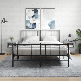 Bedside Cabinet Set of 2 Grey Sonoma Engineered Wood, M...