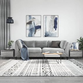 Coffee Table Set of 2 Grey Sonoma Engineered Wood, Meta...