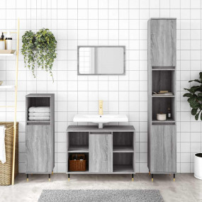 Bathroom Cabinet Grey Sonoma Engineered Wood Tall