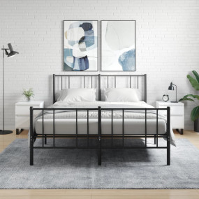 Bedside Cabinet Set of 2 High gloss white Engineered wo...