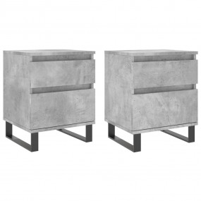 Bedside Cabinet Set of 2 Concrete Grey Engineered wood,...