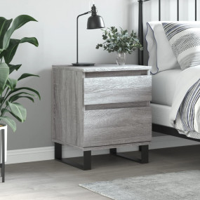 Bedside Cabinet Grey Sonoma Engineered wood, Metal