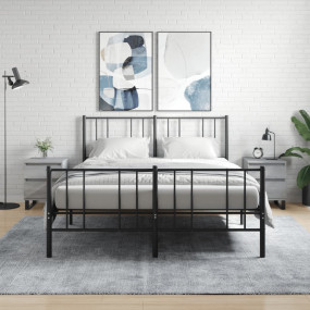 Bedside Cabinet Set of 2 Grey Sonoma Engineered Wood, M...