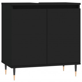 Bathroom Cabinet Black Engineered wood, iron Medium