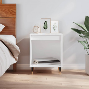 Bedside Cabinet White Engineered wood, Metal Medium