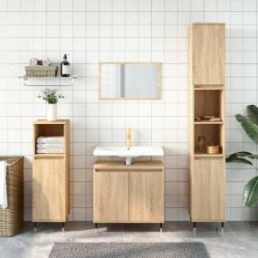 Bathroom Cabinet Sonoma oak Engineered wood, iron Small