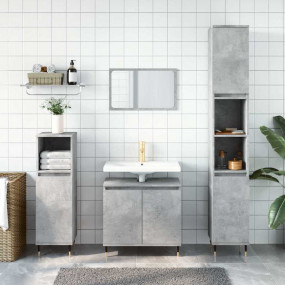 Bathroom Cabinet Concrete Grey Engineered Wood Medium