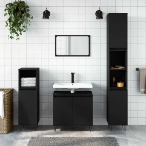 Bathroom Cabinet Black Engineered wood Medium Bathroom ...