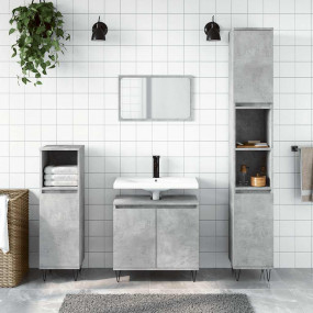 Bathroom Cabinet Concrete gray Engineered wood, iron Me...