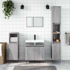Bathroom Cabinet Grey Sonoma Engineered wood Medium