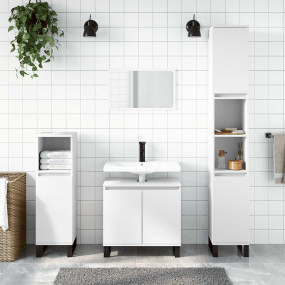 Bathroom Cabinet White Engineered wood, iron Medium