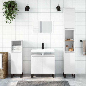 Bathroom Cabinet High gloss white Engineered wood, iron...