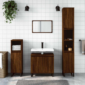 Bathroom Cabinet Brown Oak Engineered wood Bathroom Cab...