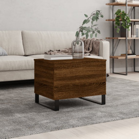 Coffee Table Brown Oak Engineered Wood Medium Height-Ad...