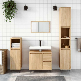 Bathroom Cabinet Sonoma Oak Engineered wood, iron Mediu...