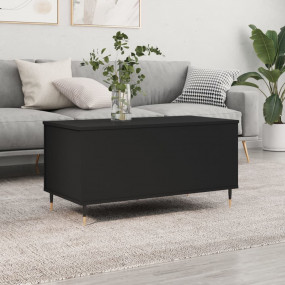 Coffee Table Black Engineered Wood Coffee Table Rectang...