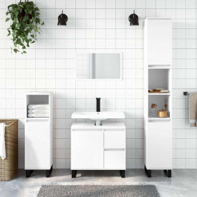 Bathroom Cabinet White Engineered wood Standard Bathroo...