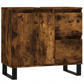 Bathroom Cabinet Smoked Oak Engineered wood, Iron Mediu...