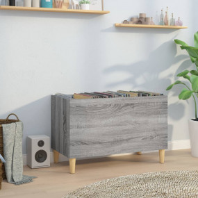 Record Cabinet Grey sonoma Engineered wood, solid eucal...